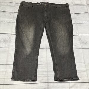 TRUE NATION Men's 52x28 Athletic Fit Jeans Dark Gray Faded Denim Big & Tall